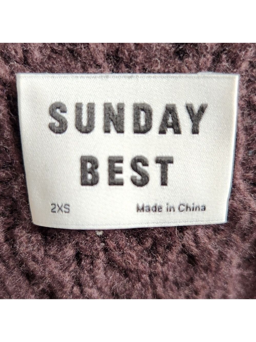 Aritzia Sunday Best "Gigi" Brown Cable Knit Collared Zip-Up Sweater Size 2XS - Picture 13 of 15